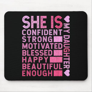 Tapis De Souris Elle est confiant forte motivée heureuse ma fille