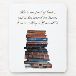 Tapis De Souris Elle est fanatique des livres 2 avec la citation