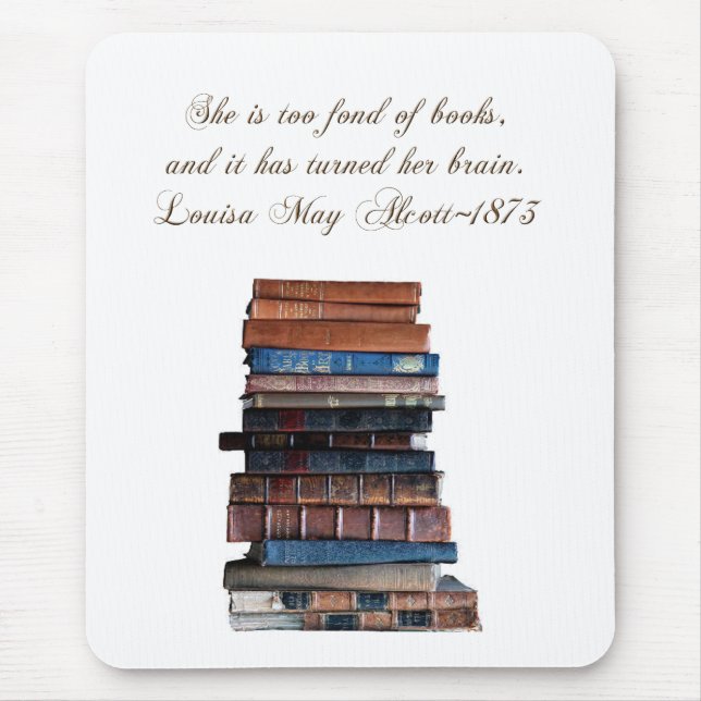 Tapis De Souris Elle est fanatique des livres 2 avec la citation (Devant)