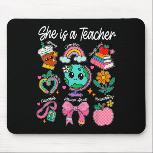 Tapis De Souris Elle est une enseignante coquette nœud papillon jo