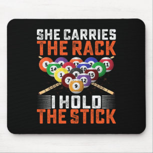 Tapis De Souris Elle Porte Le Rack Que Je Tiens Le Bâton Billiards