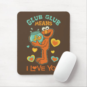 Tapis De Souris Elmo Holding son poisson rouge animal