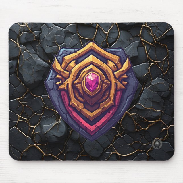 Tapis De Souris Emblème Améthyste Dorée (Devant)