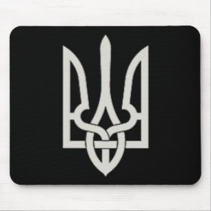 Tapis De Souris Emblème du trident ukrainien Sauver l'Ukraine Rési