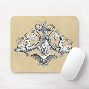 Tapis De Souris Emblème nautique Dolphin & Cherub