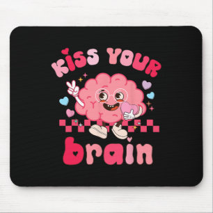 Tapis De Souris Embrassez Votre Cerveau Rétro Saint Valentin Thé d