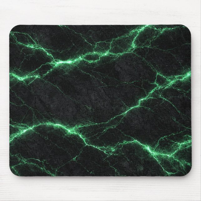 Tapis De Souris Emerald Green Lightning Marble Mouse Pad (Devant)