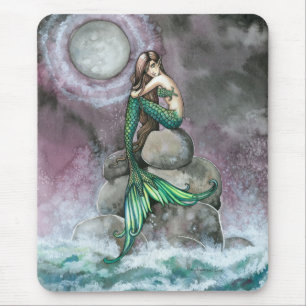 Tapis De Souris Emerald Mermaid Imaginaire Art Mousepad