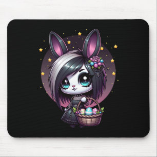 Tapis De Souris Emo Pâques Bunny mignon Goth Girl Whimsigoth Egg H