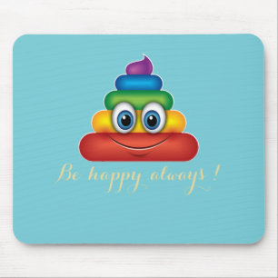 Tapis De Souris Emoji de caca arc-en-ciel adorable