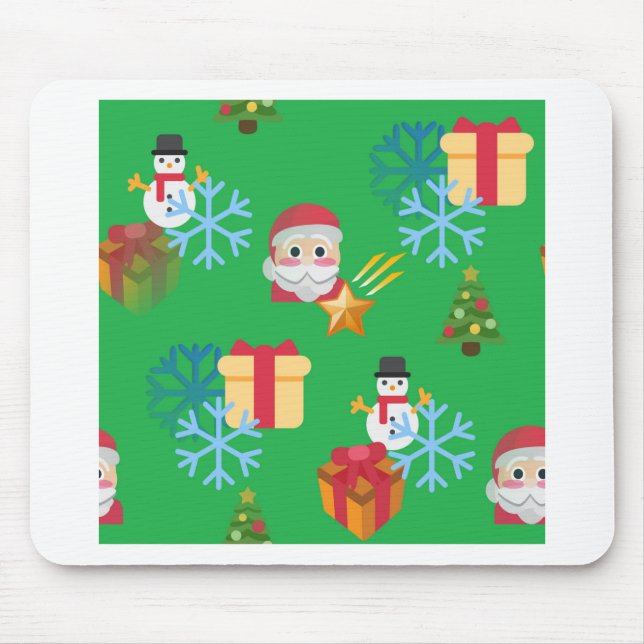 Tapis De Souris emoji de Noël vert (Devant)