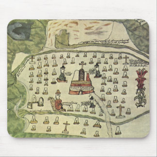 Tapis De Souris Empire aztèque de Montezuma, carte antique du mond