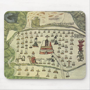 Tapis De Souris Empire aztèque de Montezuma, carte du monde antiqu
