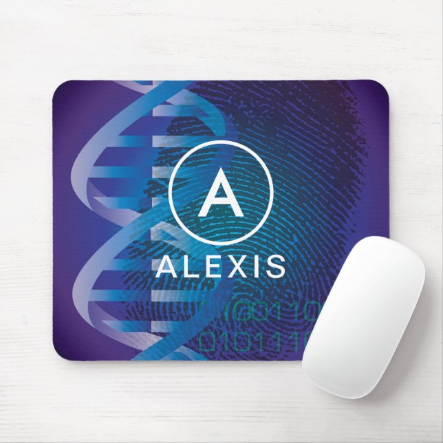 Tapis De Souris Empreinte ADN Nom Monogramme Science Médicale (Avec souris)