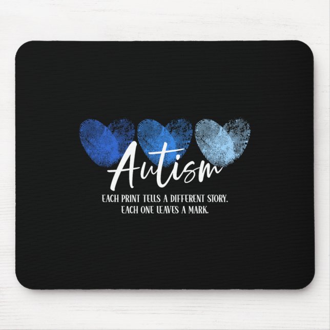 Tapis De Souris Empreinte Cardiaque Autisme Chaque Empreinte Racon (Devant)