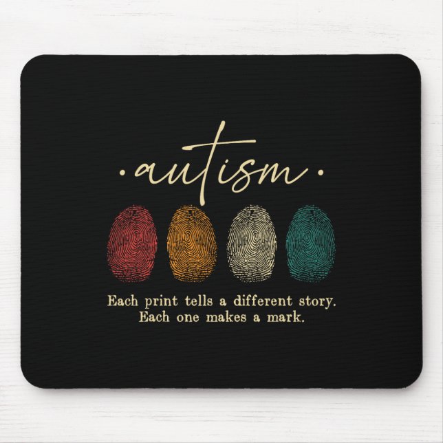 Tapis De Souris Empreinte D'Autisme Chaque Impression Dit Un Autre (Devant)