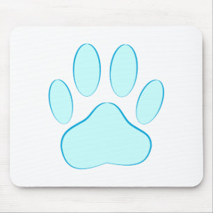 Tapis De Souris Empreinte de chien bleu bébé