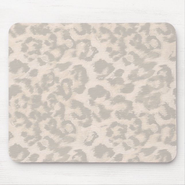 Tapis De Souris Empreinte de léopard beige. (Devant)