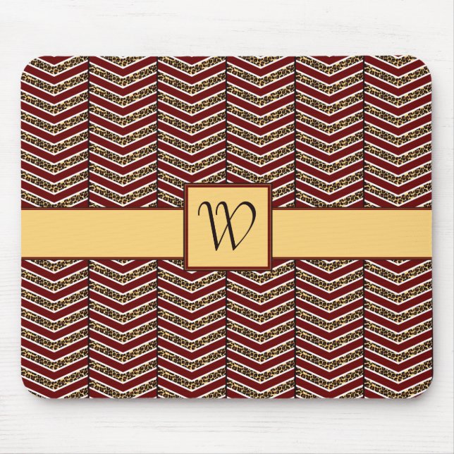 Tapis De Souris Empreinte de léopard Chevron Mousepad (Devant)