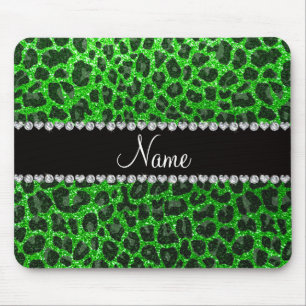 Tapis De Souris Empreinte de léopard d'parties scintillant verte d