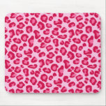 Tapis De Souris Empreinte de léopard en Pastel Pink, Hot Pink et F<br><div class="desc">Tapis de souris dans un imprimé textile numérique dans un motif léopard texturé - taches léopard dans rose fuchsia profonde,  accentué de rose chaud,  sur un arrière - plan pastel</div>