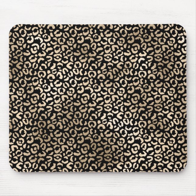 Tapis De Souris Empreinte de léopard Gold Black Glam (Devant)