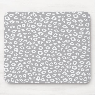 Tapis De Souris Empreinte de léopard gris et blanc