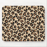 Tapis De Souris Empreinte de léopard, Noir, Brown, Rouille et Tan<br><div class="desc">Tapis de souris dans un imprimé textile numérique dans un motif léopard texturé - taches léopard en noir,  accentué de rouille,  sur un arrière - plan tan / beige</div>