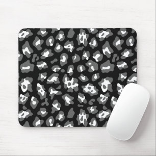 Tapis De Souris Empreinte de léopard noir et blanc