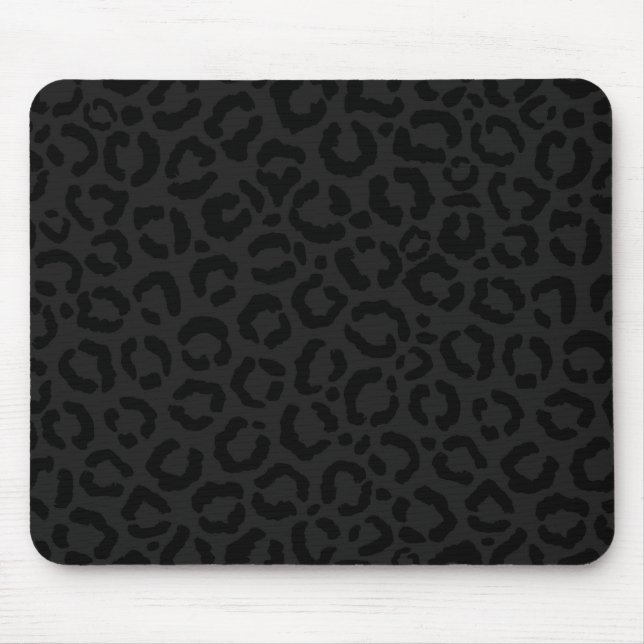 Tapis De Souris Empreinte de léopard noir minimal moderne (Devant)