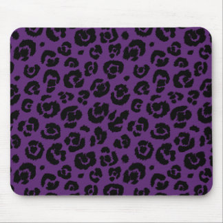 Tapis De Souris Empreinte de léopard noir pourpre