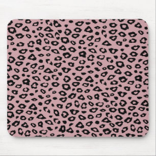 Tapis De Souris Empreinte de léopard noir rose