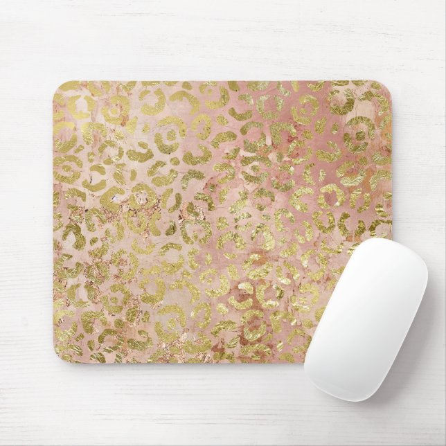 Tapis De Souris Empreinte de léopard rose Gold (Avec souris)