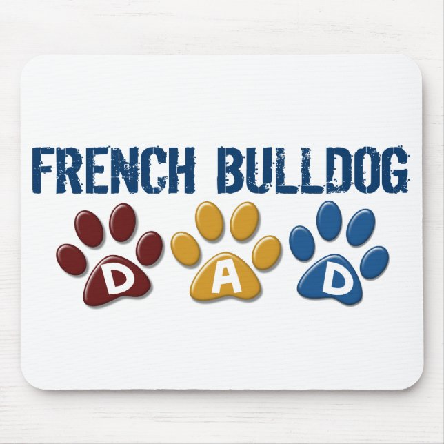 Tapis De Souris Empreinte de patte 1 de papa de BOULEDOGUE (Devant)