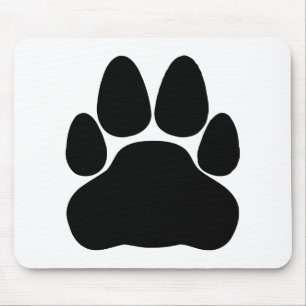 Tapis De Souris Empreinte de patte de chat noir