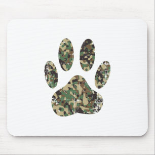 Tapis De Souris Empreinte de patte de chien Camo en détresse