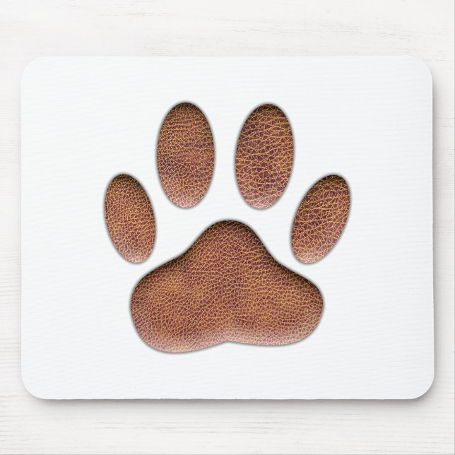 Tapis De Souris Empreinte de patte de chien de Texture en cuir (Devant)