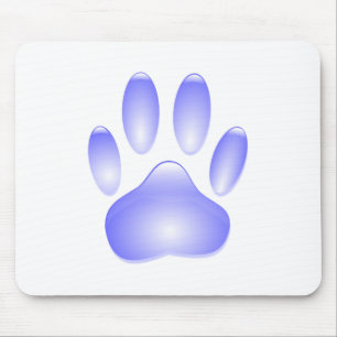 Tapis De Souris Empreinte de patte de chien de verre