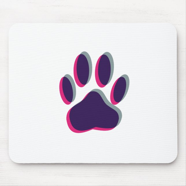 Tapis De Souris Empreinte de patte de chien hors de l'attention (Devant)