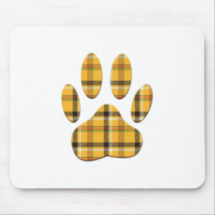 Tapis De Souris Empreinte de patte de chien Tartan