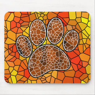 Tapis De Souris Empreinte de patte Mosaic Art Dog