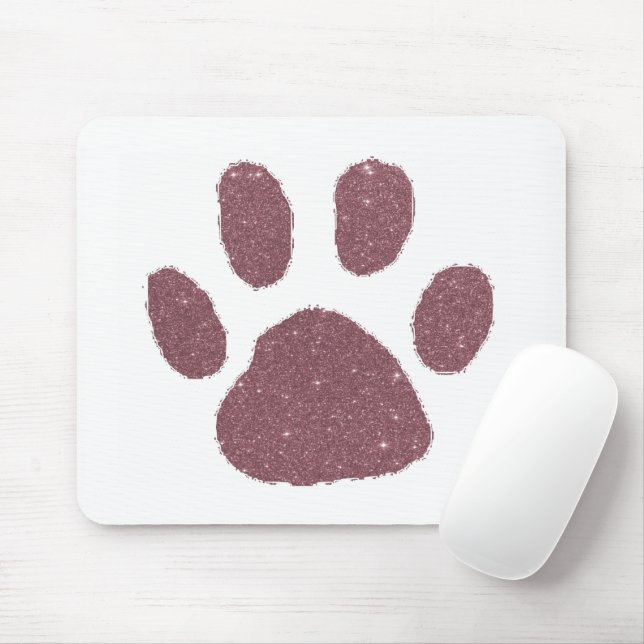 Tapis de souris empreinte de patte pailletée (Avec souris)