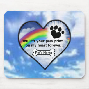 Tapis De Souris Empreinte de patte sur mon coeur
