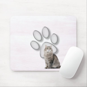 Tapis De Souris Empreinte De Verre Avec Chat