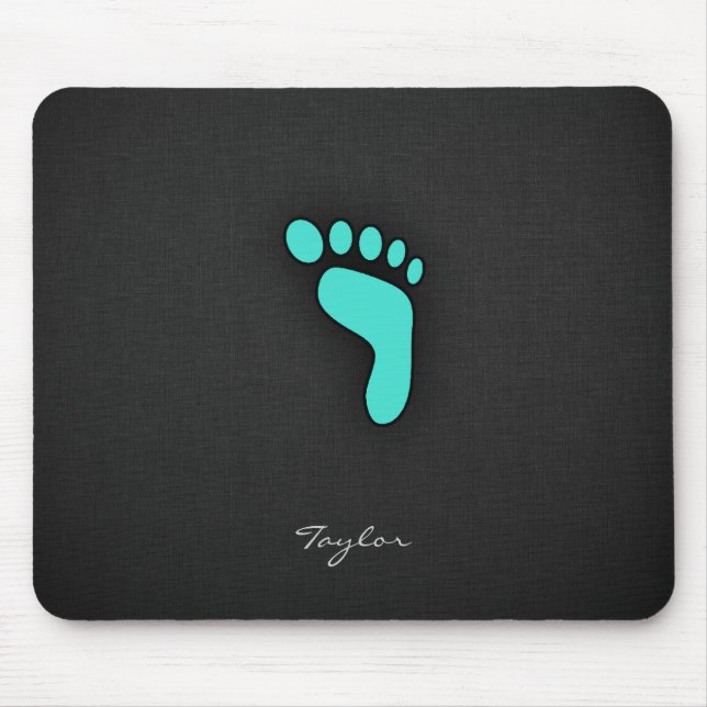 Tapis De Souris Empreinte turquoise, bleu-vert (Devant)