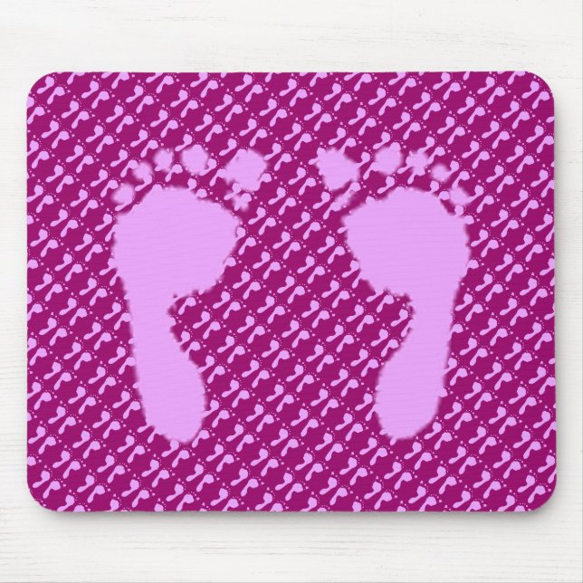 Tapis De Souris Empreintes bébé (Fille) (Devant)