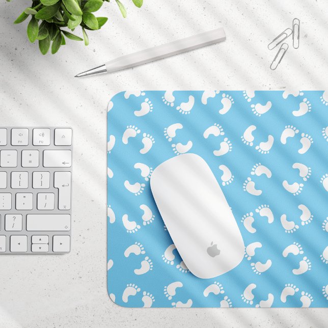 Tapis De Souris Empreintes bébé, Pied bébé, Marches, Bleu, Garçon (Créateur téléchargé)