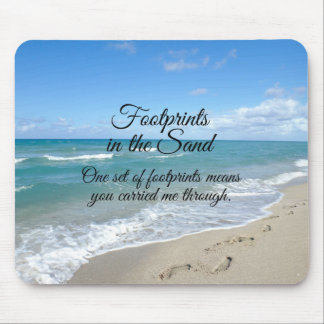 Tapis De Souris Empreintes dans le Sable Inspirational Christian