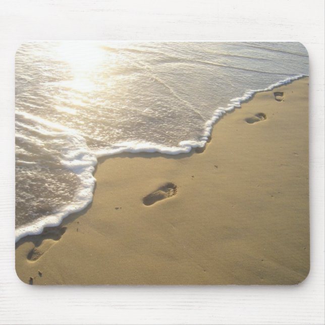 Tapis De Souris Empreintes de pas dans le sable (Devant)