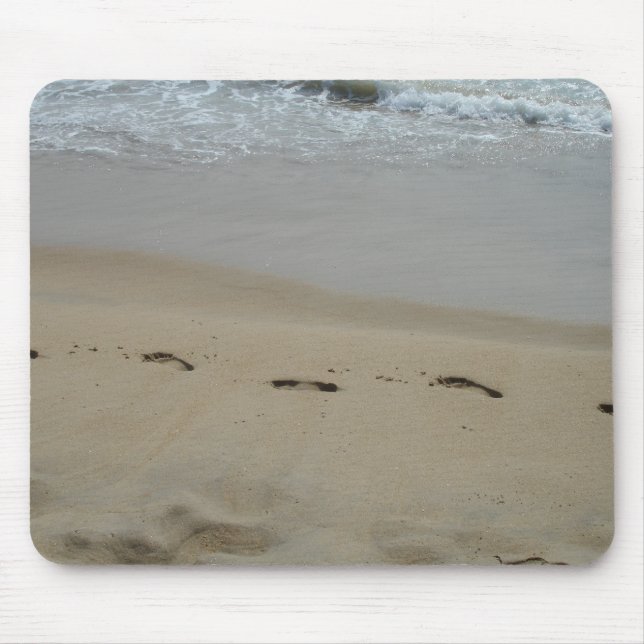 Tapis De Souris Empreintes de pas dans le sable (Devant)